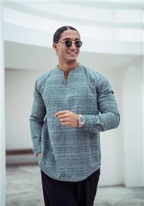 پیراهن مردانه پشمی ترک ساده کد 0217300972