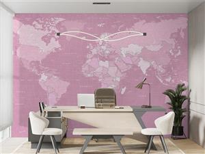 کاغذ دیواری نقشه جهان صورتی M10142600