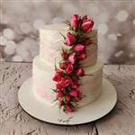 کیک تولدکیک طبقاتی کیک دو طبقه کیک نامزدی کیک عقد کیک بله برون کیک خامه ای سالگرد ازدواج با فیلینگ