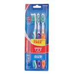 پک مسواک اورال بی Oral-B مدل 123 clean با برس متوسط بسته 3 عددی