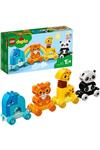 لگو Duplo Animal Train 10955 - کشش برای کودکان نوپا با فیل، ببر، زرافه و پاندا