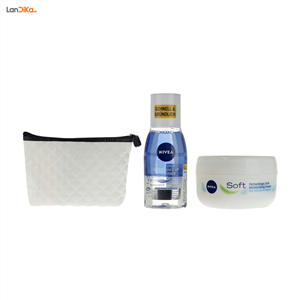 محلول پاک کننده آرایش چشم و کرم نرم کننده نیوآ به همراه کیف آرایشی Nivea Eye Remover And Soft Cream With Makeup Bag