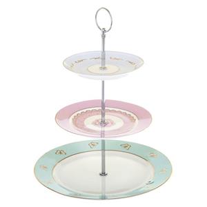 کیک خوری بامبی داک مدل Hotchpotch Vintage 3 Tier with Butterflies Bombay Duck Hotchpotch Vintage 3 Tier Cake Stand with Butterflies