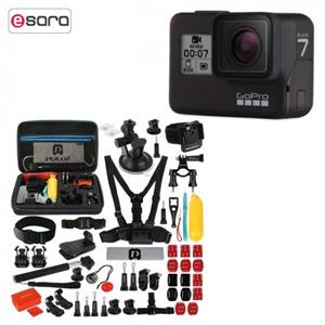 دوربین فیلم برداری ورزشی گوپرو مدل HERO7 Black Quick Stories به همراه لوازم جانبی پلوز
