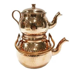 ست کتری و قوری مسی چکشی متوسط مدل عالیس مس زنجان