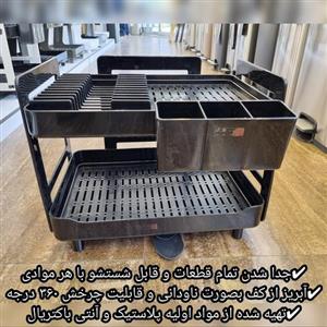 آبچکان و جاظرفی روکابینتی کنتراست دو طبقه رنگ مشکی کنتراست ()