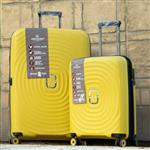 چمدان نشکن(100درصدPP) برند MANDIRO  تحت لیسانس اروپا رنگ زرد ست سه تیکه