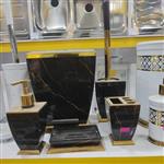 ست پنج پارچه سرویس بهداشتی مشکی طلایی هارمونی
