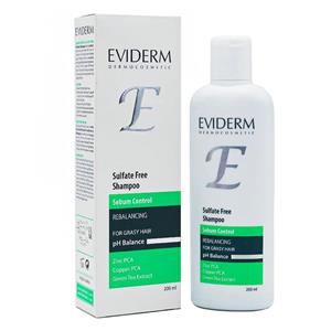 شامپو موهای چرب فاقد سولفات اویدرم 200 میلی لیتر EVIDERM Sulfate Free Shampoo  sebum control 200 ml