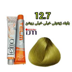 رنگ موی تلما شماره (12.7) بلوند زیتونی خیلی خیلی روشن