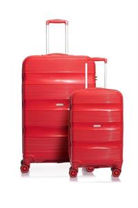 پیر کاردین ست چمدان بزرگ و کابینی سایز 100% پلی پروپیلن نشکن قرمز 4700 4700-BK-VR