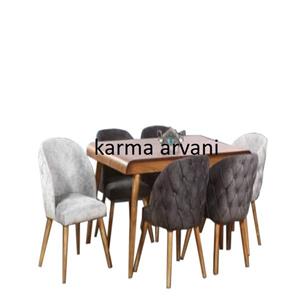میز ناهار خوری ونوس طوسی روشن تیره 155در90در77چوبی برند کارما