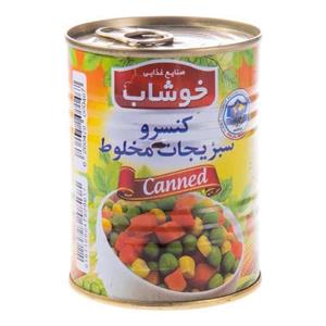 کنسرو سبزیجات مخلوط خوشاب مقدار 350 گرم Khoushab Canned Mixed Vegetable 350 gr