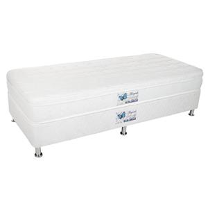 تخت خواب یک نفره آسایش باکس مدل AK46 به همراه تشک طبی فنری کاتن مدل 103137