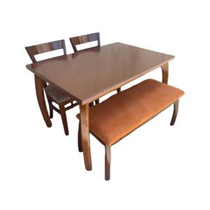 میز و صندلی ناهارخوری 4 نفره گالری چوب آشنایی مدل 764-Ro4 کاتن مدل 101437