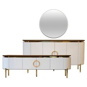 آینه و کنسول مدل آرتا به همراه میز تلویزیون کاتن مدل 1642