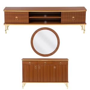 آینه و کنسول مدل Shabnam-B1 به همراه میز تلویزیون کاتن مدل 1638