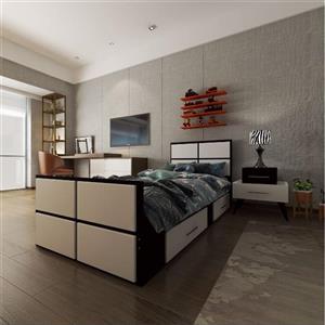 تخت خواب یکنفره اعیان مدل FH336 سایز 90x200 سانتی متر کاتن مدل 1586