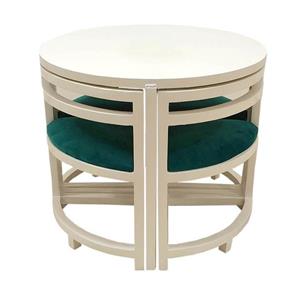 میز و صندلی ناهارخوری 4 نفره گالری چوب آشنایی مدل Wh-660 کاتن مدل 1180