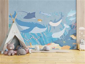 پوستر دیواری کودکانه دریا ماهی M10244500