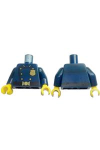 لگو مینی فیگور سفارشی MOC Minifigure نیم تنه یکپارچهسازی با سیستمعامل قدیمی لباس یکنواخت نیروی دریایی پلیس افسر TORSO973PB4127C01