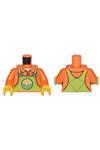 لگو اورجینال موک سفارشی Minifigure بالاتنه پسته سبز نارنجی پیراهن کشاورز TORSO973PB4739C01
