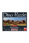 پازل دینو Dino Herd Of Elephants, Hans-Peter Huber 1000 Piece Panoramic Puzzle / DIN545205