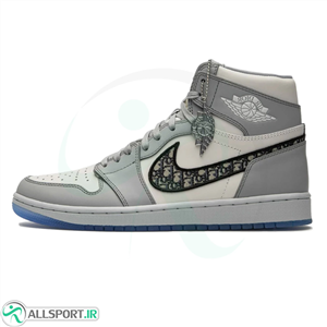 کفش بسکتبال زنانه نایک طرح اصلی Nike Jordan 1 Retro High Dior Grey 