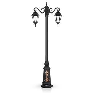 چراغ حیاطی ایستاده دو شاخه شب تاب مدل رومی کد SH-104320320
