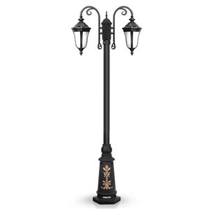 چراغ حیاطی ایستاده دو شاخه شب تاب مدل لاله کد SH-104420720