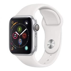 ساعت هوشمند اپل واچ سری 4 مدل 40 میلی متری با بند سفید و بدنه آلومینیومی نقره ای Apple Watch Series 4 40mm Silver Aluminum Case with White Sport Band