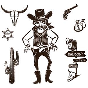 استیکر دیواری صالسو ارت طرح cowboy hk 