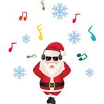 استیکر دیواری صالسو آرت طرح BABA NOEL MUSIC sali 