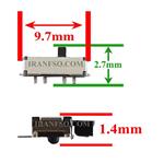 دکمه لپ تاپ کشویی دو حالته ON.OFF 8Pin SMD 9.7x2.7x1.4mm 