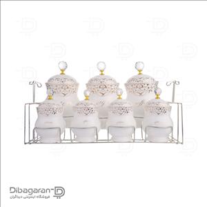 پاسماوری 7 تکه سرامیکی پایه دار مام لوکس طرح ساده کد 888