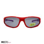عینک آفتابی بچه‌گانه پلاریزه با فریم ژله‌ای، قرمز و دسته بنفش مدل S2028