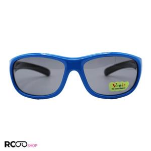 عینک آفتابی بچه‌گانه پلاریزه با فریم ژله‌ای، آبی و دسته مشکی مدل P5018
