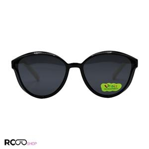 عینک آفتابی پلاریزه بچه‌گانه با فریم گربه‌ای، مشکی و دسته سفید مدل 19001