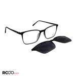 عینک طبی کاوردار TR90، مستطیلی شکل با کاور دودی و پلاریزه Ray-Ban مدل RX7083
