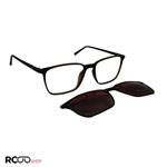 عینک طبی کاوردار TR90، مستطیلی شکل با کاور قهوه ای و پلاریزه برند ریبن مدل RX7083