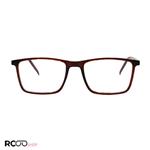 عینک طبی با فریم قهوه ای رنگ، مستطیلی و TR90 برند سها SOOHA مدل 123