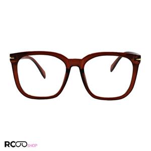 عینک طبی مربعی شکل، قهوه ای رنگ با فریم کائوچو برند دیوید بکهام مدل 969 
