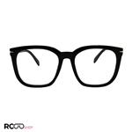 عینک طبی مربعی شکل، مشکی رنگ با فریم کائوچو برند دیوید بکهام مدل 969