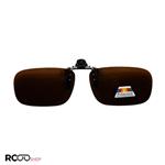 کاور آفتابی لنز عینک طبی با لنز قهوه ای، پلاریزه و گیره تمام فلزی (متوسط) مدل 992118