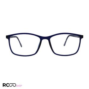 عینک طبی مستطیلی با فریم سورمه ای، TR 90 و دسته فنری مدل T2714 