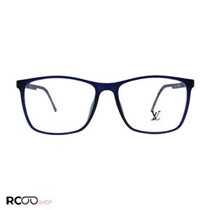 عینک طبی مربعی شکل با فریم سورمه ای، تی آر 90 و دسته فنری مدل T2725 
