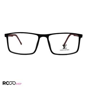 عینک طبی مستطیلی با فریم مشکی، TR-90 و دسته فنری و قرمز مدل T2720