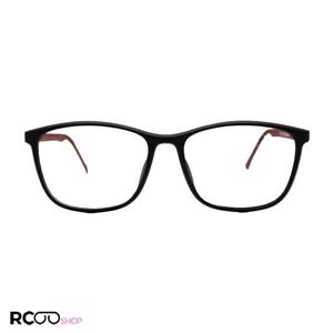 عینک طبی با فریم مستطیلی، مشکی رنگ، TR90 و دسته فنری و قرمز مدل T2709