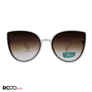 عینک آفتابی بچه گانه با فریم سفید رنگ، شاین دار و عدسی قهوه ای مدل 3096