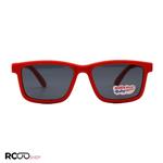 عینک آفتابی پلاریزه بچه گانه با فریم قرمز، ژله ای و مستطیلی شکل مدل 8805